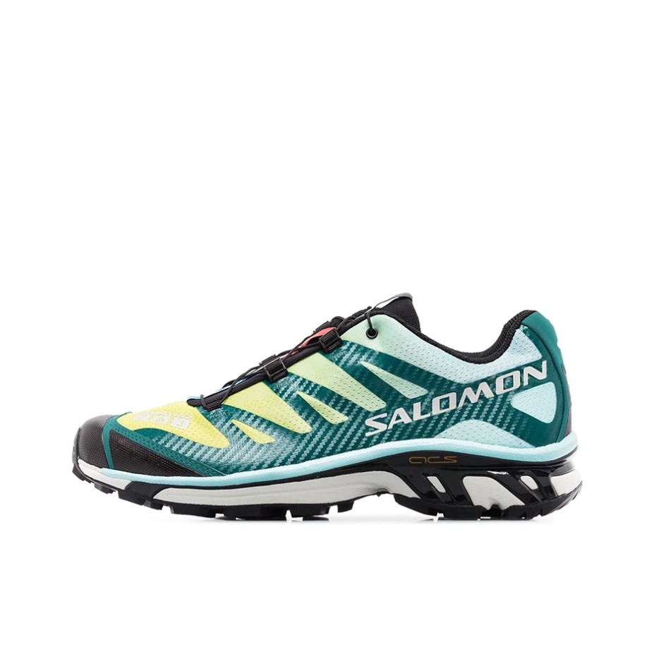 推荐商品：Salomon/萨洛蒙 XT-4 OG 包裹性 减震回弹 网布透气 防滑耐磨 越野 户外休闲鞋 绿色/浅蓝
