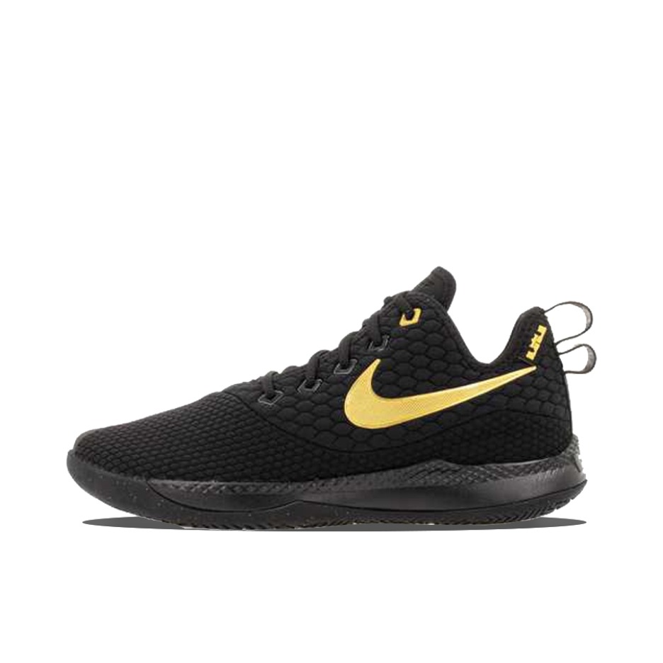 推荐商品：Nike Lebron Witness 3 詹姆斯 防滑耐磨 实战 支撑 篮球鞋 Black/Metallic Gold 国外版/黑色/金色