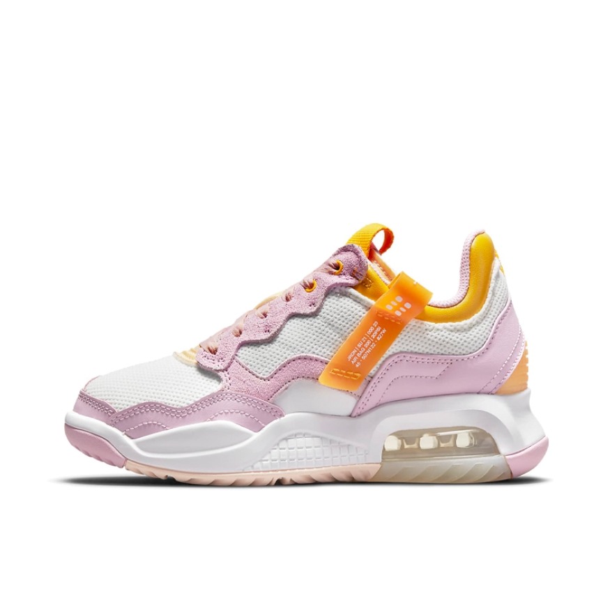 推荐商品：Jordan Ma2 篮球鞋 缓震轻便舒适透气防滑耐磨复古包裹性支撑 GS/白色/浅北极粉/大学金