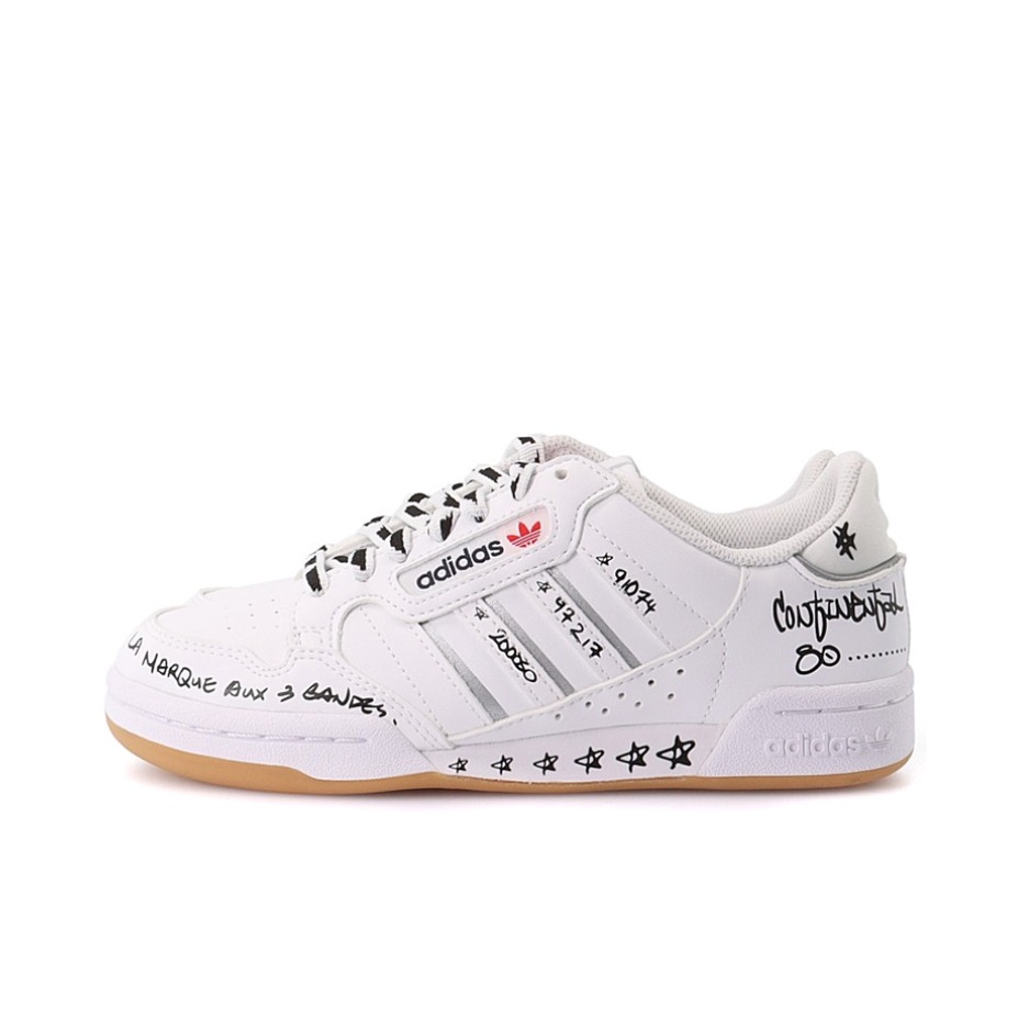 推荐商品：adidas Originals Continental 80 运动休闲鞋 板鞋 经典复古防滑耐磨防水舒适 Sharpie Pack 白色/黑色/灰色