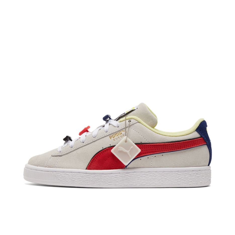 推荐商品：Puma/彪马 Suede Decor 8 板鞋 舒适耐磨 白色/罂粟红