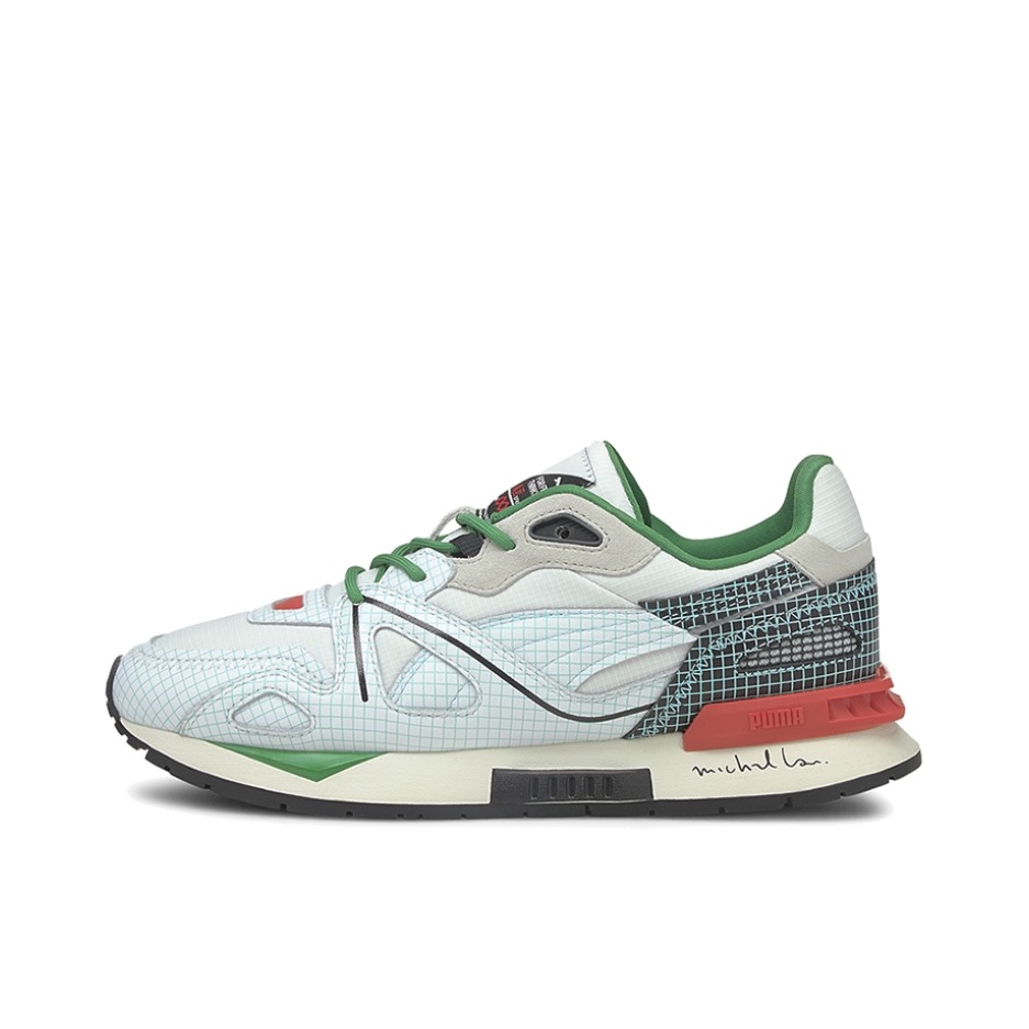 推荐商品：Puma/彪马 Mirage Mox 运动休闲鞋 舒适耐磨防滑减震轻便透气复古圆头 Michael Lau联名/浅蓝/绿色/浅灰