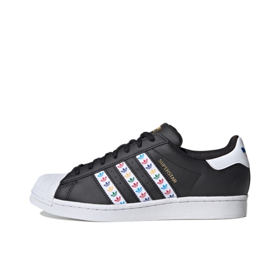 推荐商品：【宋雨琦同款】 adidas Originals Superstar 板鞋 轻便贝壳头薄底舒适百搭耐磨复古 彩色串标/黑色/黑白
