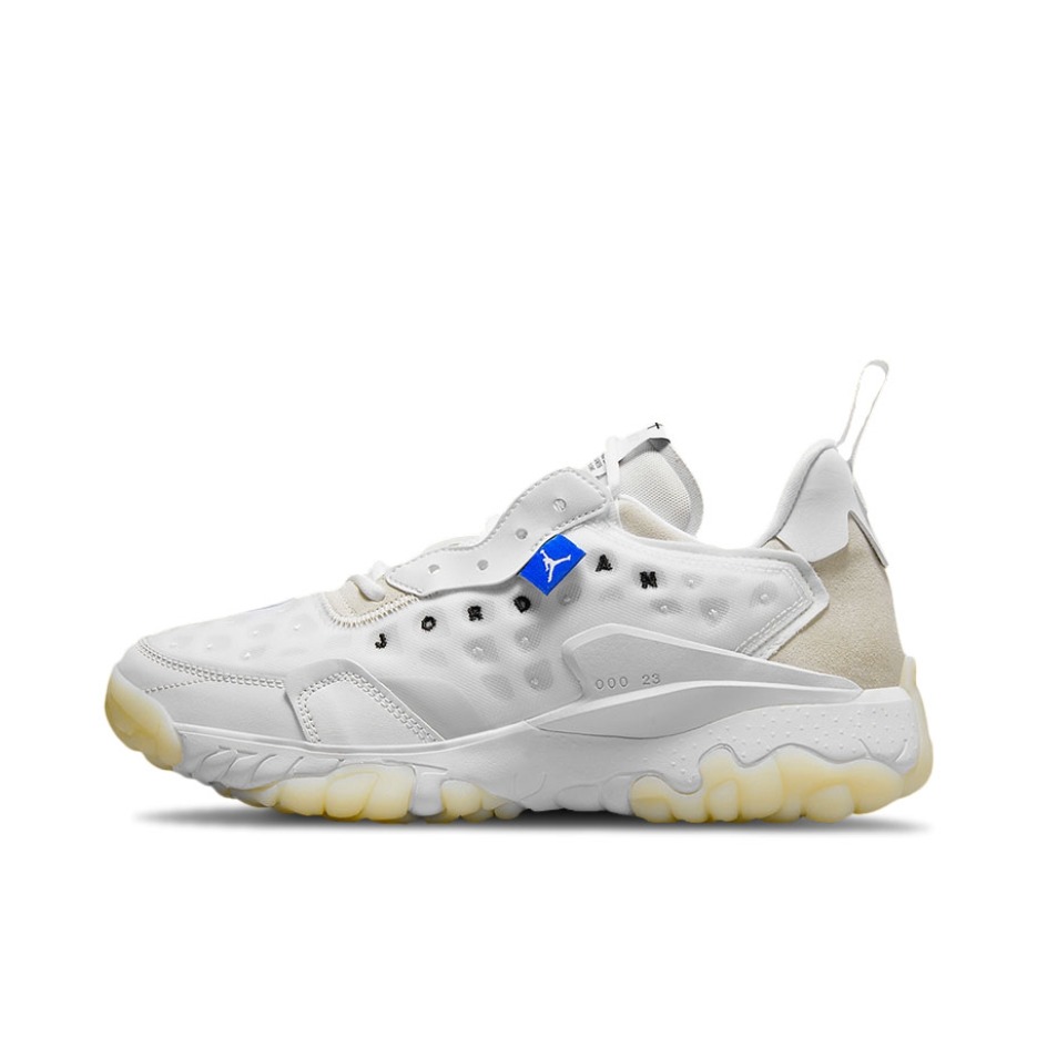 推荐商品：Jordan Brand Delta 2 运动休闲鞋 缓震防滑耐磨潮流透气舒适织物网布绒面革 White Royal 白色/灰色/蓝色