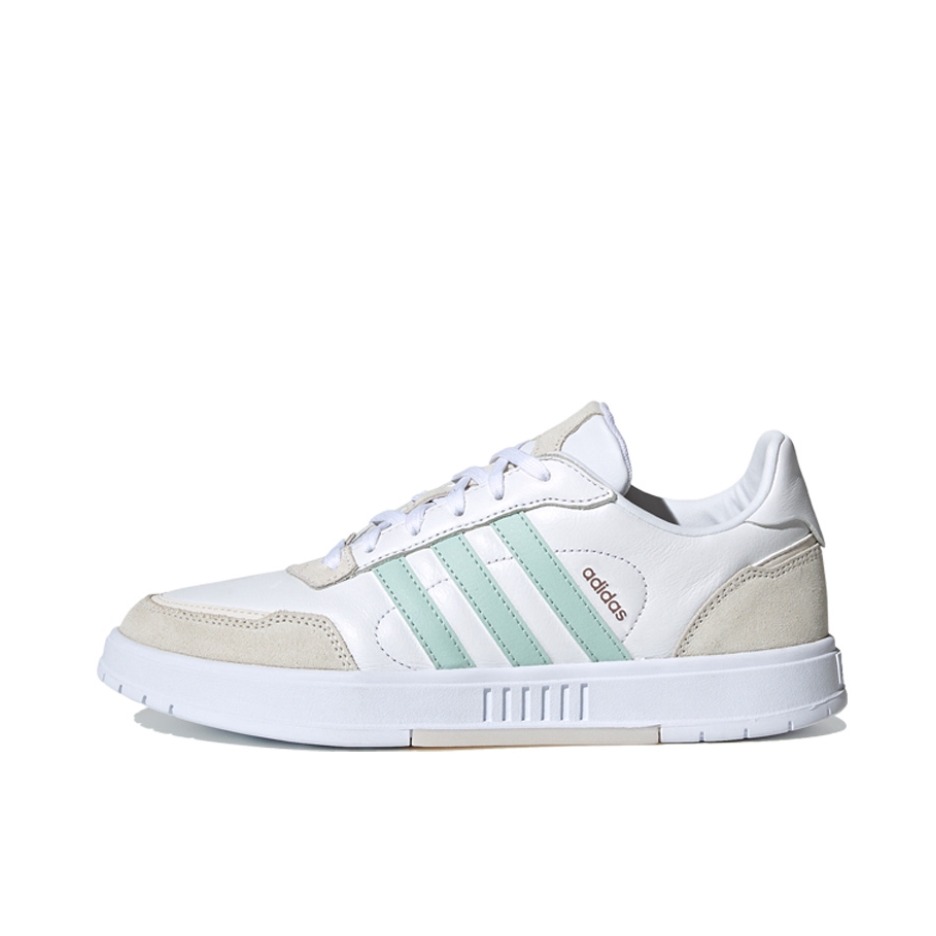 推荐商品：adidas NEO Courtmaster 板鞋 百搭复古防滑耐磨轻便透气合成革 女款/白色/浅绿/薄荷蓝
