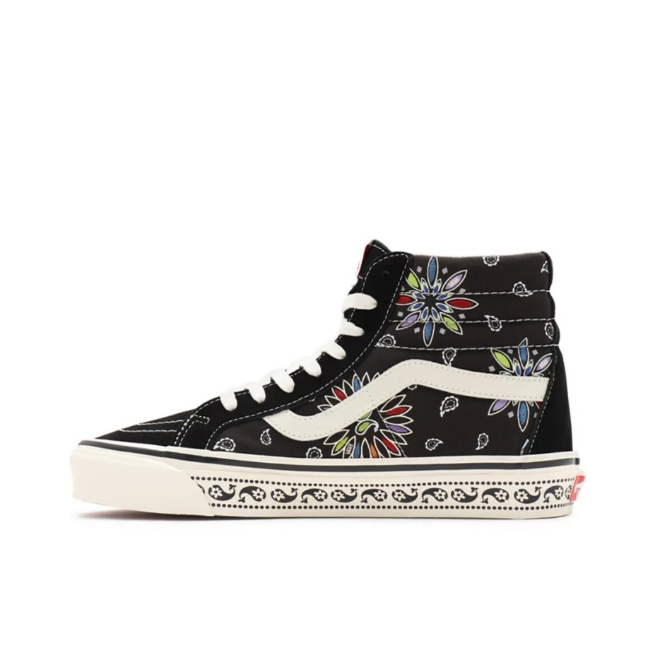 推荐商品：Vans/范斯 SK8-Hi 板鞋 潮流经典拼接复古街头厚底 黑色/彩色/花朵