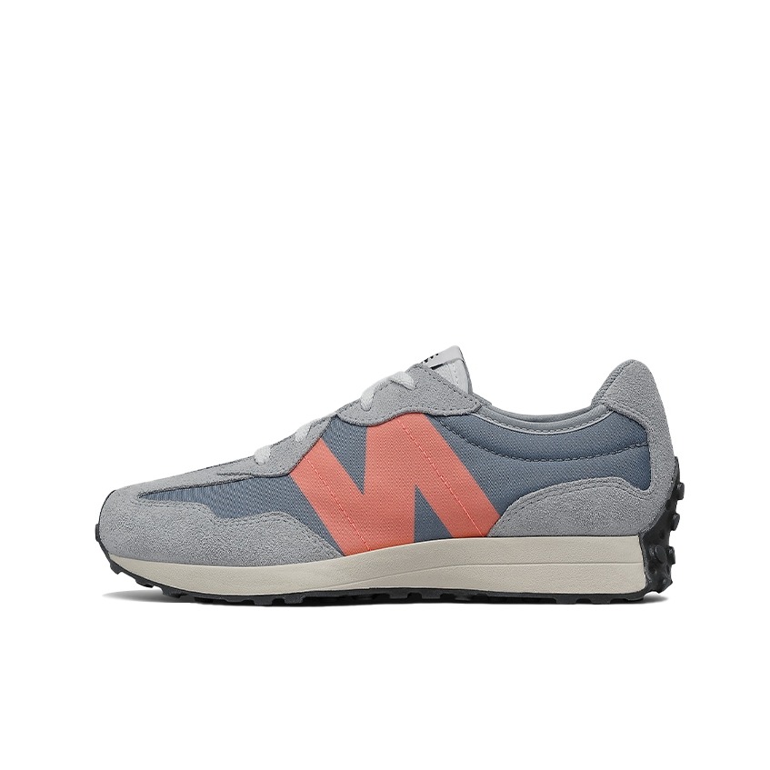推荐商品：【IU同款】 New Balance 327 跑鞋 舒适复古防滑耐磨休闲透气减震拼接运动防水织物慢跑圆头 大童/灰色/粉色