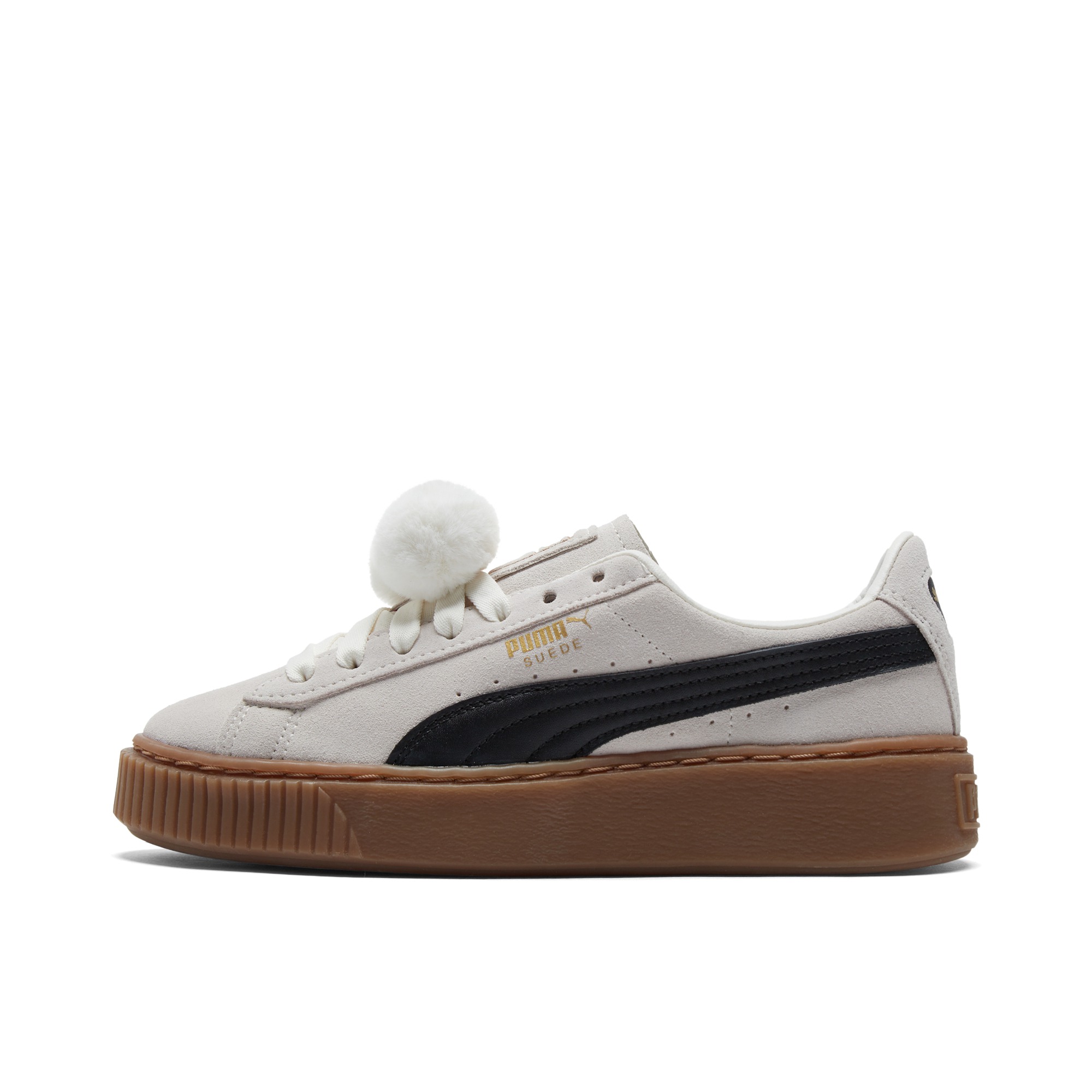 推荐商品：Puma/彪马 Suede Platform Rihana 蕾哈娜 松糕鞋 板鞋 复古百搭防滑耐磨舒适厚底休闲 女款/米白色/黑色