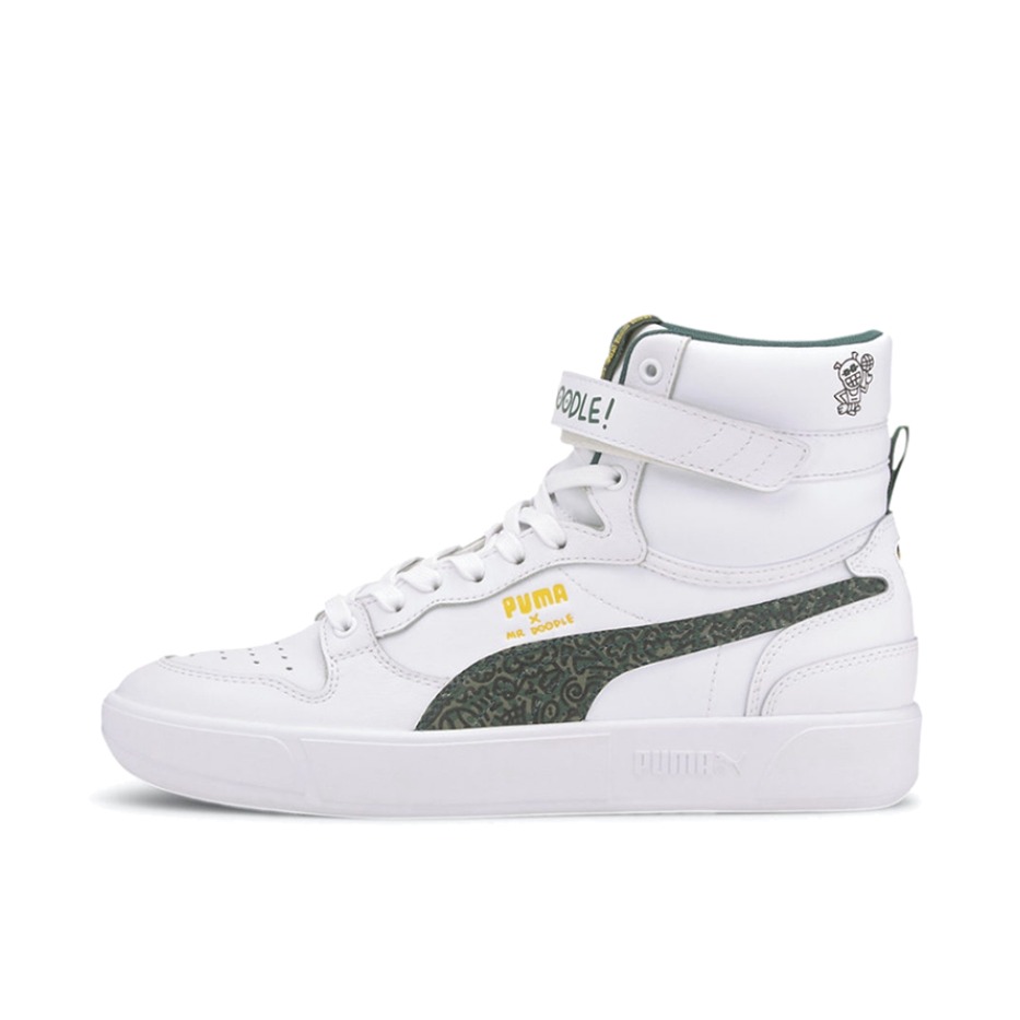 推荐商品：Puma/彪马 Sky LX Lux 板鞋 减震耐磨防滑复古 Mr Doodle 中帮/Mr.Doodle联名/白色/深绿/黑色