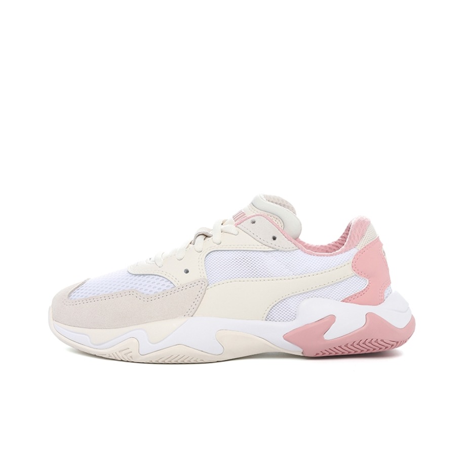 推荐商品：Puma/彪马 Storm 运动休闲鞋 复古百搭厚底增高防滑耐磨透气防水织物 LightPink/White 奶白/粉