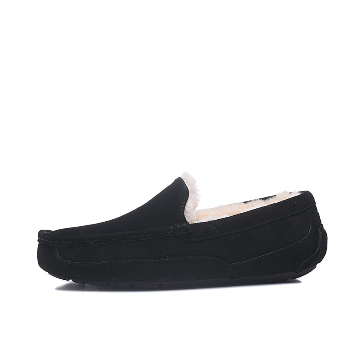 推荐商品：UGG Ascot 舒适轻便 潮流简约 圆头 保暖 加绒 平底 一脚蹬 休闲鞋 纯黑