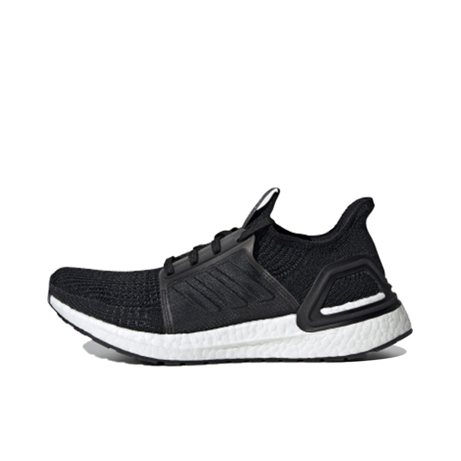 推荐商品：adidas UltraBoost 19 跑鞋 防滑耐磨轻便休闲透气减震织物支撑运动抗扭转 酷黑/白色