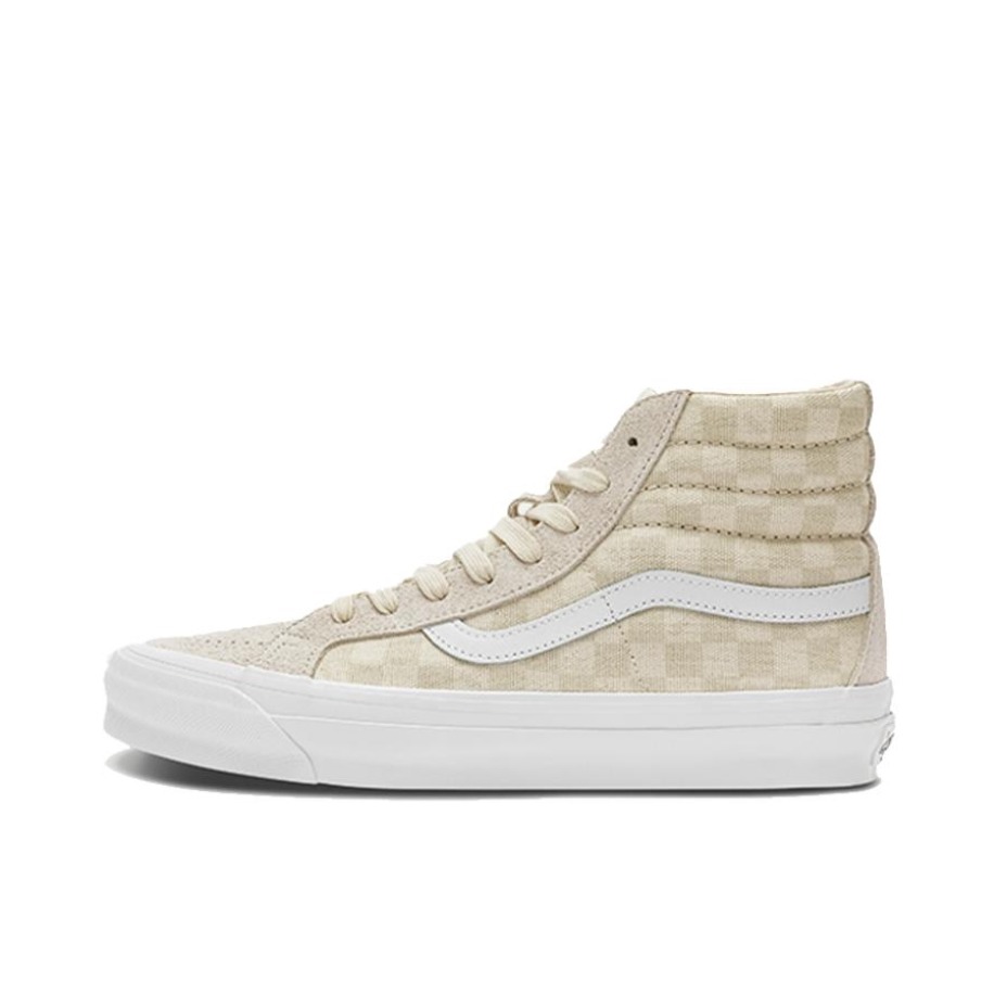 推荐商品：Vans/范斯 SK8-Hi 板鞋 潮流经典拼接复古街头厚底 卡其色/深白