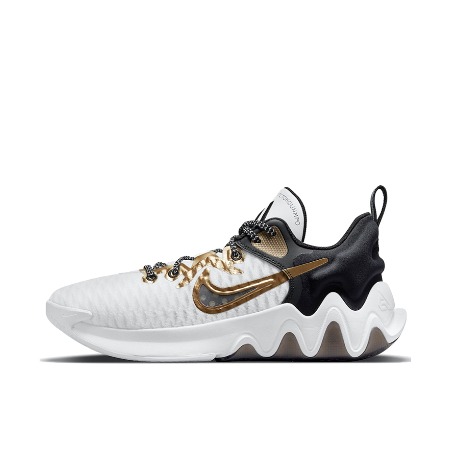 推荐商品：Nike Giannis Immortality 字母哥支线1代 复古包裹性 实战 防滑耐磨 舒适透气 篮球鞋 Championship 白色/黑色/金色