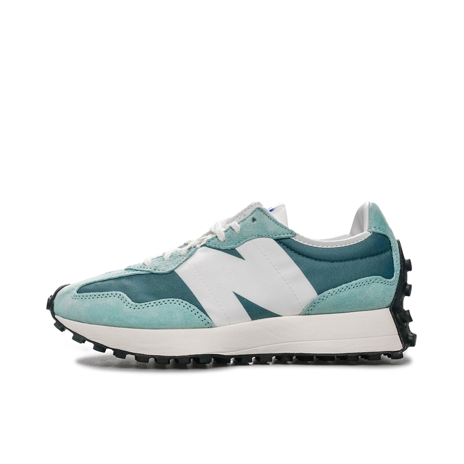 【IU同款】 New Balance 327 跑鞋 舒适复古防滑耐磨休闲透气减震拼接运动防水织物慢跑圆头 青色/白色