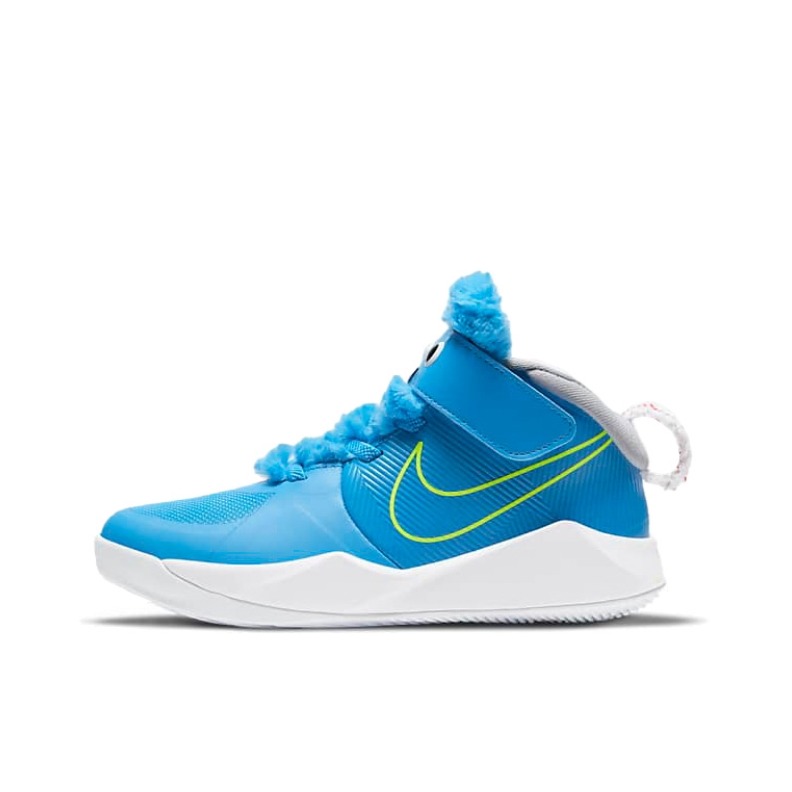 推荐商品：Nike Team Hustle D 9 魔术贴 防滑耐磨 舒适轻便 百搭 儿童篮球鞋 小童/蓝色/白色/黄色