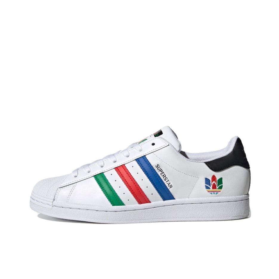 推荐商品：【宋雨琦同款】 adidas Originals Superstar 板鞋 轻便贝壳头薄底舒适百搭耐磨复古 白色/绿色/蓝色/白黑彩