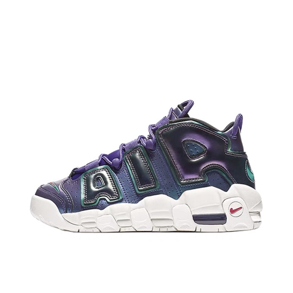 推荐商品：Nike Air More Uptempo 运动休闲鞋 缓震复古百搭防滑耐磨支撑圆头篮球风 Iridescent Purple GS/电光紫