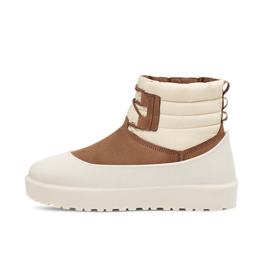 推荐商品：UGG Classic Mini Lace-up Weather 平底 加绒 简洁时尚 休闲 舒适 短筒 牛反绒 雪地靴 浪白色