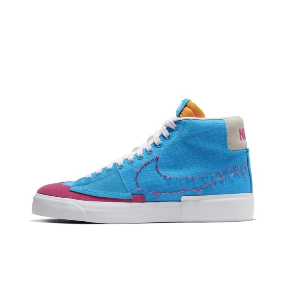 推荐商品：Nike SB Blazer Zoom 滑板鞋 板鞋 拼接时尚复古防滑耐磨透气运动休闲舒适百搭 Blue/Red/Yellow 蓝红黄/拆线
