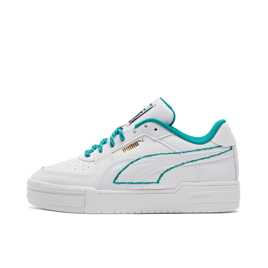 推荐商品：Puma/彪马 Ca Pro Classic 板鞋 舒适透气防滑耐磨厚底百搭复古时尚网球风拼接 白色/湖蓝