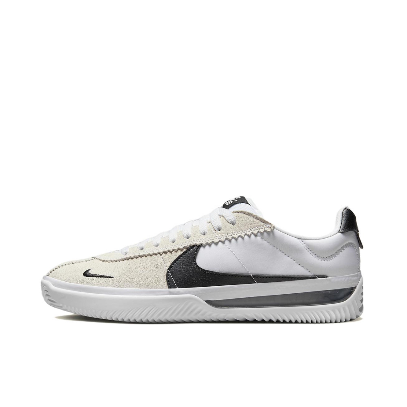 推荐商品：Nike BRSB 运动休闲鞋 潮流复古轻便透气缓震耐磨防滑织物翻毛皮 白色/灰色/黑色