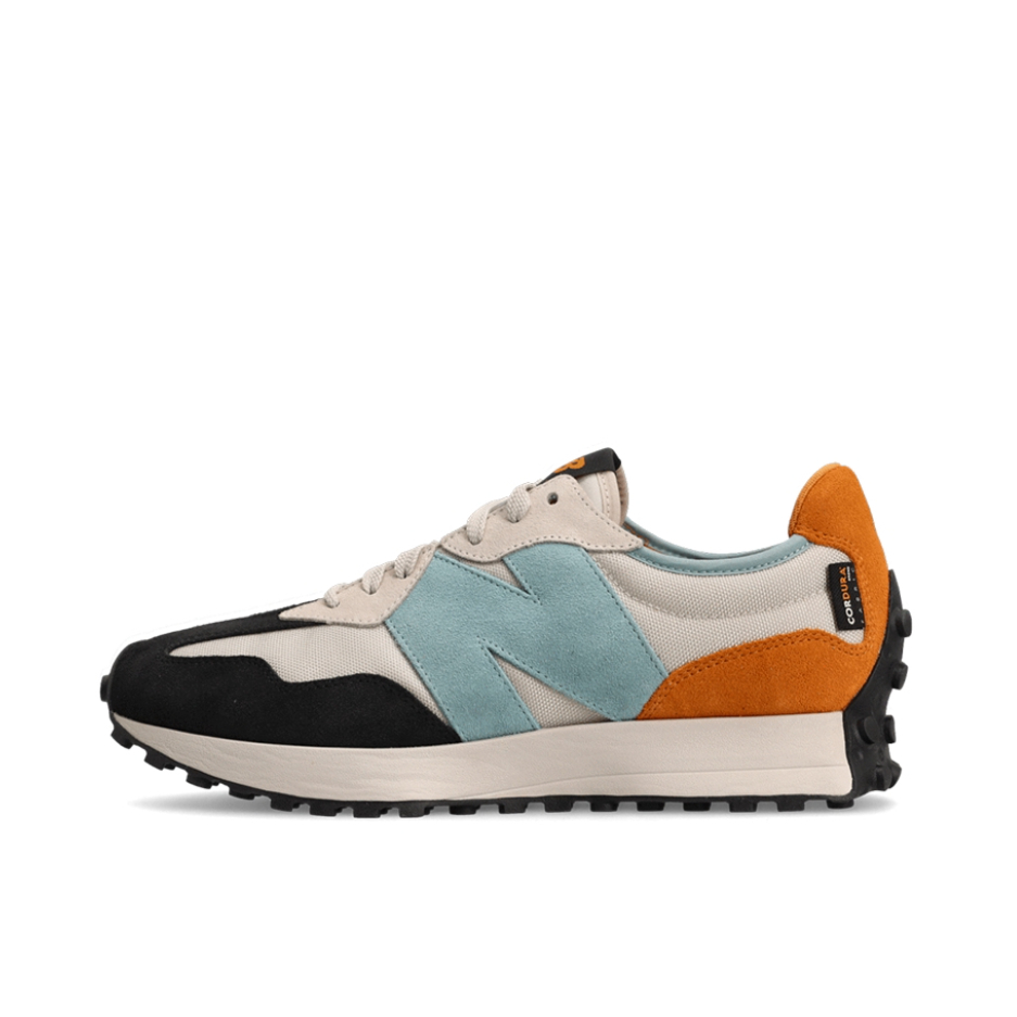 推荐商品：【IU同款】 New Balance 327 跑鞋 舒适复古防滑耐磨休闲透气减震拼接运动防水织物慢跑圆头 米色/黑色/桔色
