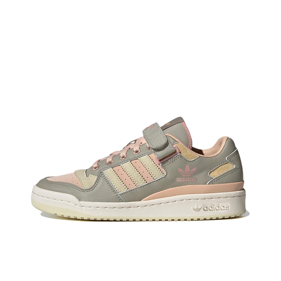推荐商品：adidas Originals Forum 板鞋 轻便复古防滑时尚魔术贴篮球风薄底包裹性 女款/灰色/粉色