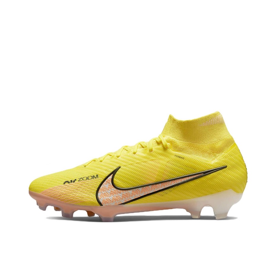 推荐商品：Nike Zoom Mercurial Superfly 9 Elite FG 顶级 胶质长钉 天然草地 圆头飞织防滑轻便 足球鞋 黄色