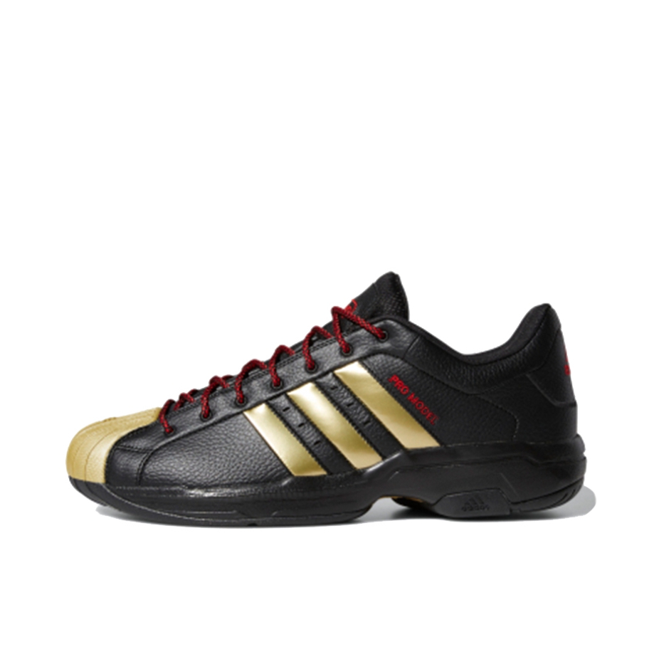 推荐商品：adidas Pro Model 2G 篮球鞋 实战训练减震防滑耐磨 黑色/金色/红色