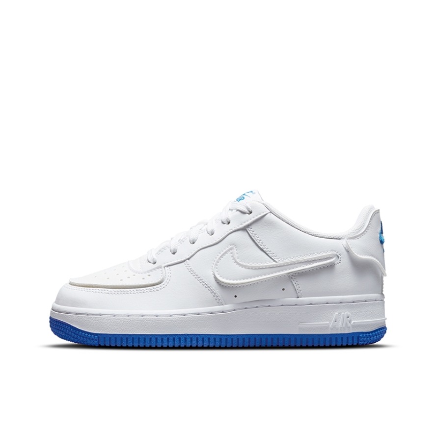 推荐商品：Nike Air Force 1 空军一号 板鞋 轻便舒适百搭耐磨防滑复古 Sapphire Blue 低帮/GS/魔术贴换钩/撕撕乐