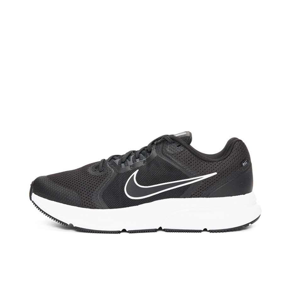 推荐商品：Nike Zoom Span 4 防滑耐磨 网面透气 缓震回弹 织物 支撑轻便 跑鞋 黑色/白色/暗烟灰