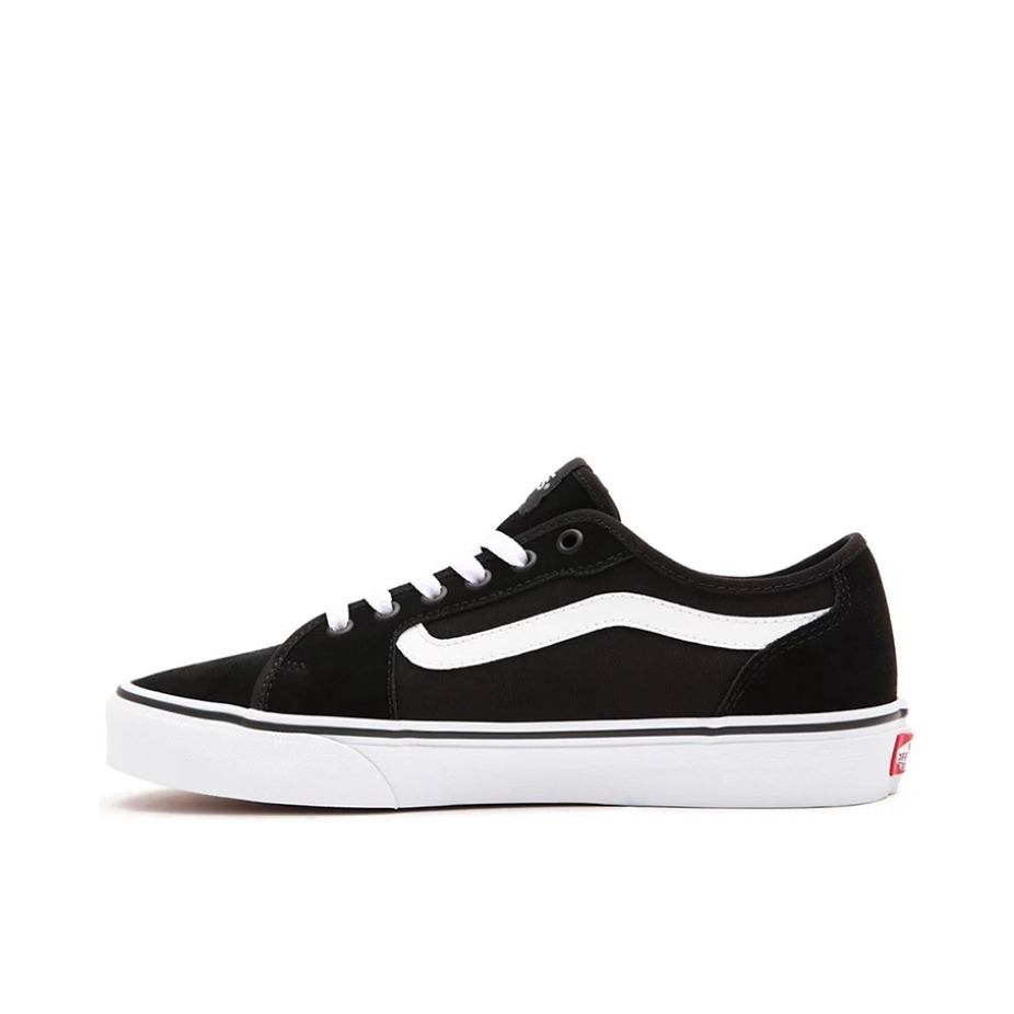 推荐商品：Vans/范斯 Filmore 高街风 防滑耐磨 轻便透气 舒适 百搭潮流 复古 简约美式 帆布鞋 板鞋 白底黑色