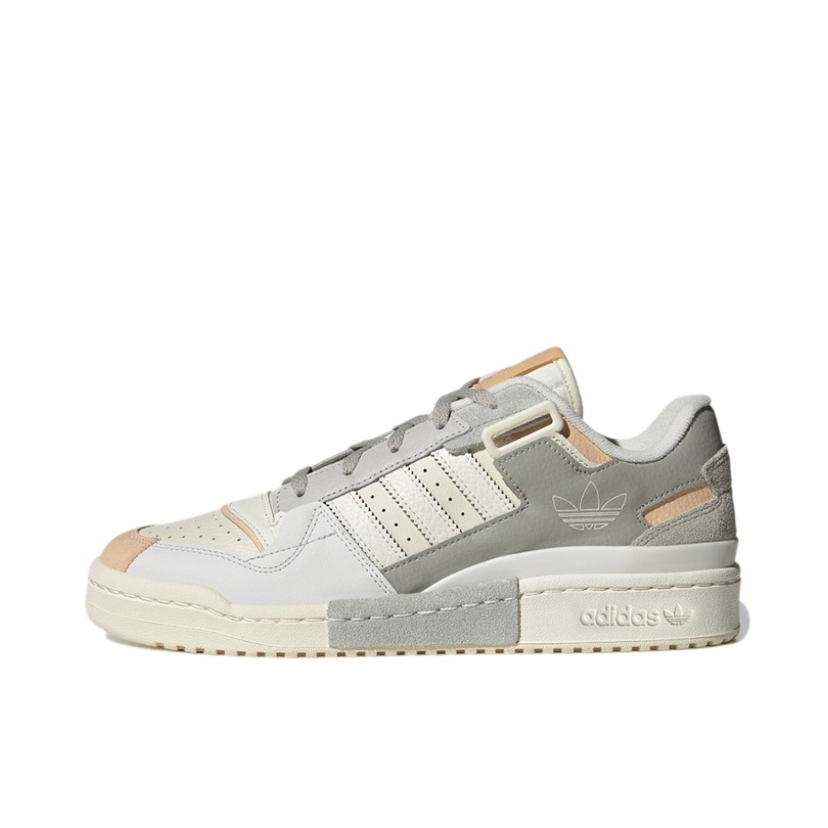 推荐商品：adidas Originals Forum Exhibit 板鞋 街头经典拼接耐磨防滑复古包裹性 低帮/米色/深灰/白色