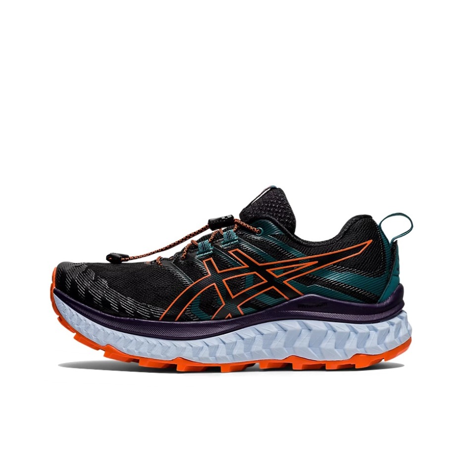 推荐商品：Asics/亚瑟士 Trabuco Max 跑鞋 越野避震缓冲防滑耐磨舒适轻便合成革织物 黑色/橙色/蓝色