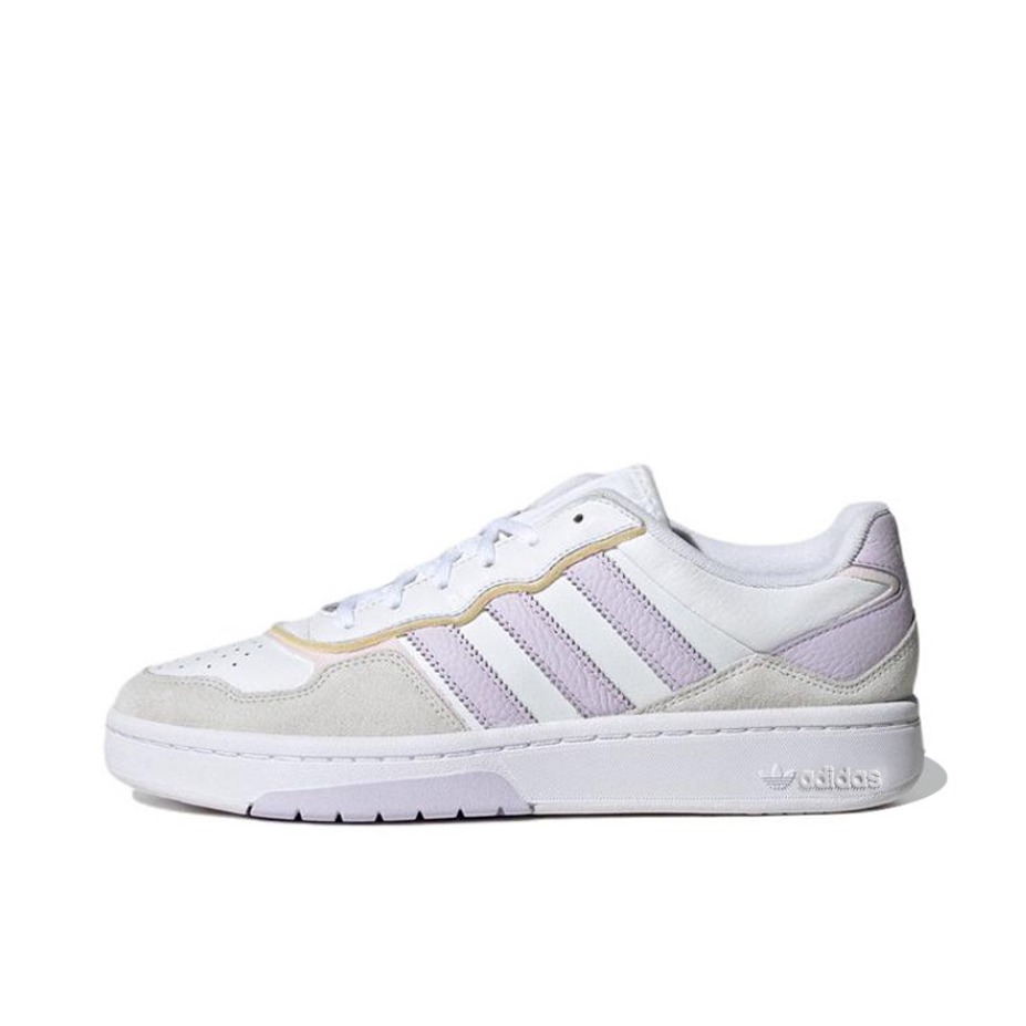 推荐商品：adidas Originals Courtic 面包鞋 板鞋 防滑耐磨轻便平跟圆头 白色/紫色