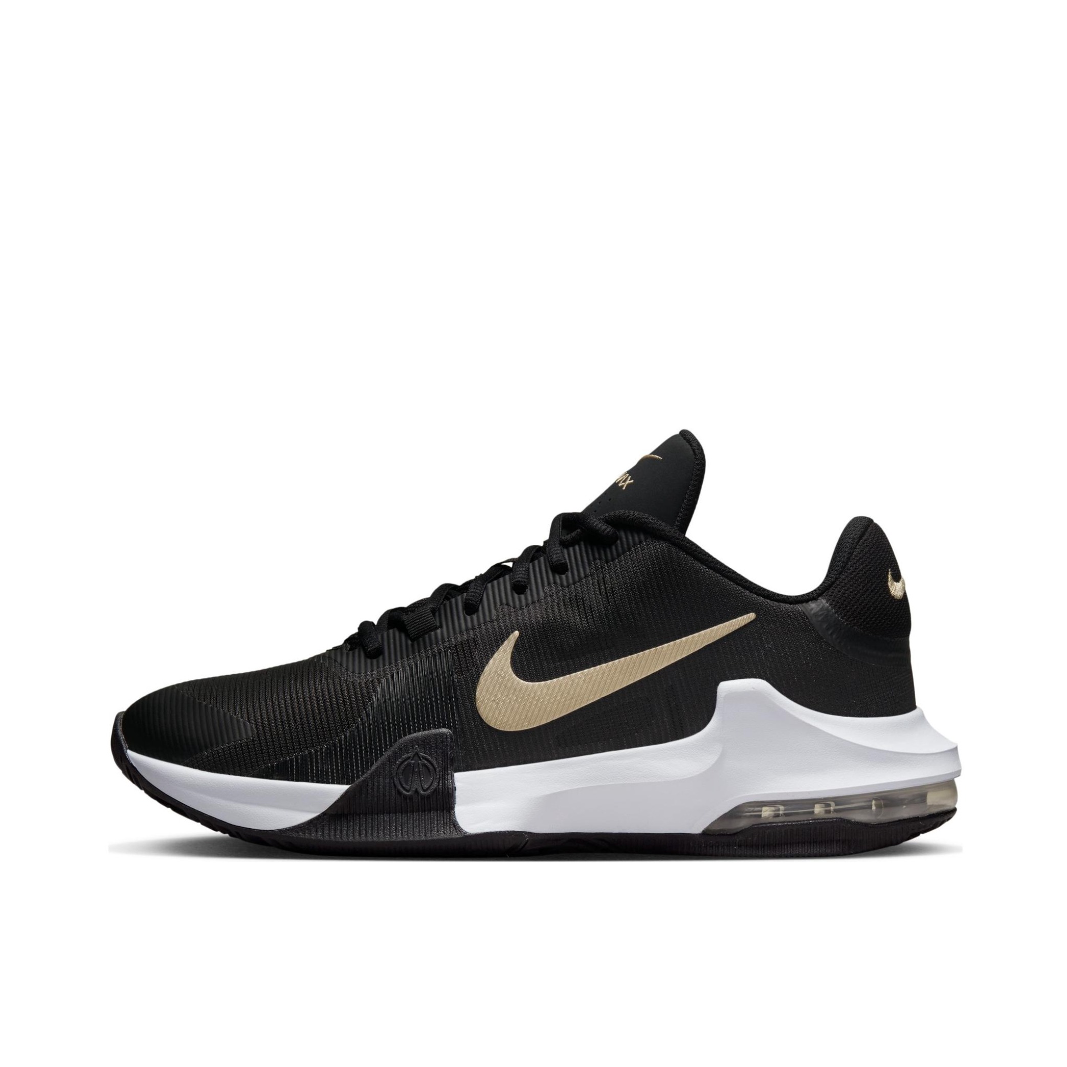 推荐商品：Nike Air Max Impact 4 防滑耐磨 舒适轻便 抗扭 缓震透气 实战 百搭简约 篮球鞋 黑色/金属耀眼金