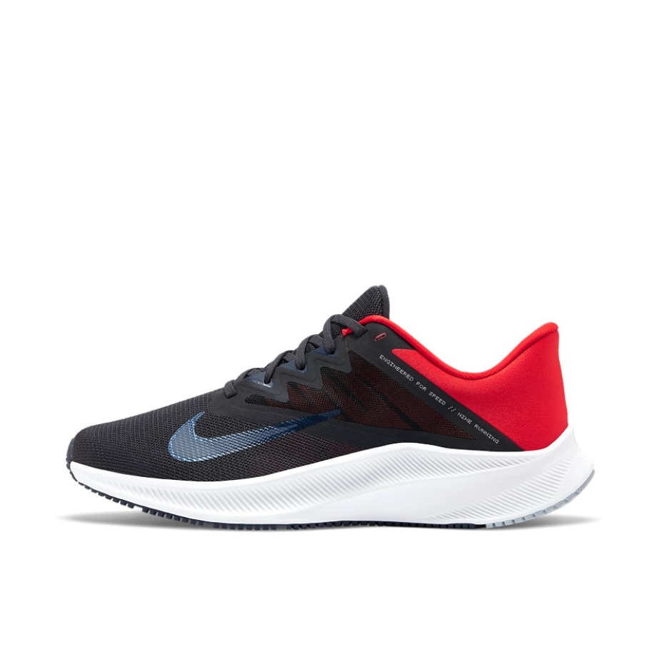 推荐商品：Nike Quest 3 跑鞋 网面透气减震轻便防滑耐磨舒适防水 黑白橙
