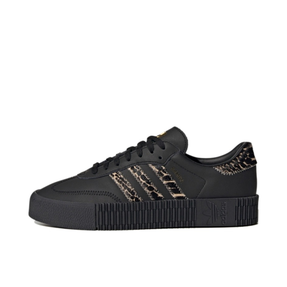 推荐商品：adidas Originals Sambarose 板鞋 防滑耐磨复古运动防水包裹性 黑色/棕色/金属金