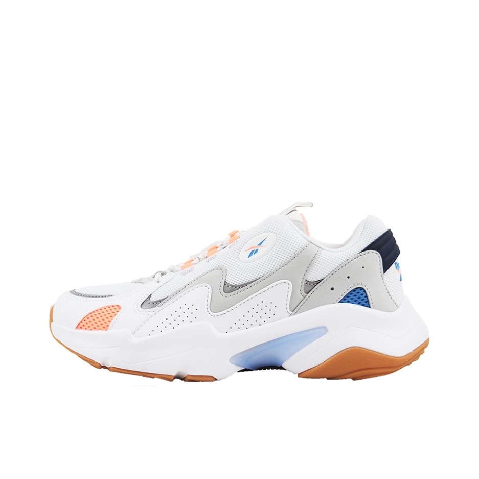 推荐商品：Reebok/锐步 Royal Turbo Impulse 运动休闲鞋 舒适透气防滑耐磨复古厚底减震 White/Gainsboro 白色/灰色/橙色