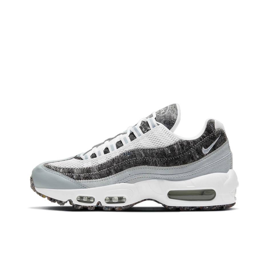推荐商品：Nike Air Max 95 跑鞋 潮流时尚复古百搭防滑耐磨舒适透气防水气垫织物支撑低帮缓震贴合耐用圆头 羊毛/灰色/白色