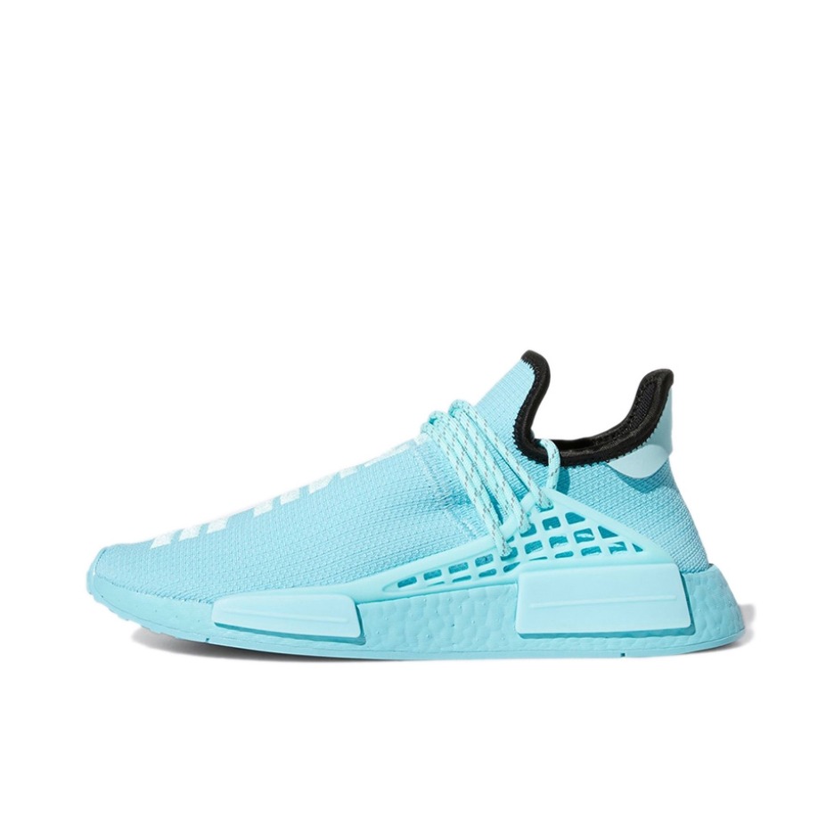 推荐商品：adidas Originals NMD Human Race 防滑耐磨 减震回弹 轻便透气 舒适百搭 织物 增高 运动休闲鞋 Pharrell Williams联名/蓝色/黑色