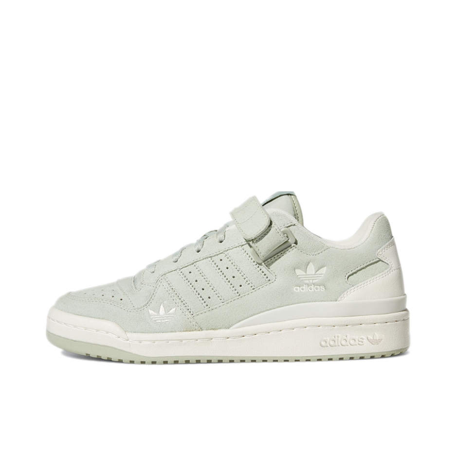 推荐商品：adidas Originals Forum 板鞋 轻便复古防滑时尚魔术贴篮球风薄底包裹性 低帮/浅绿/白色
