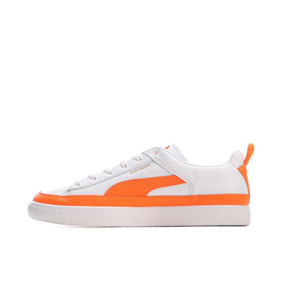 推荐商品：Puma/彪马 Basket VTG 板鞋 复古耐磨潮流时尚舒适轻便运动 PRONOUNCE联名/白色/橙色