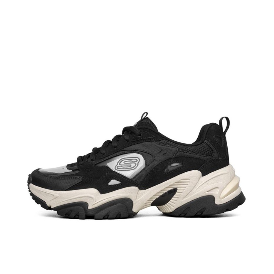 推荐商品：Skechers/斯凯奇  Stamina V2  机甲鞋二代  老爹鞋 跑步鞋 机能风绑带厚底增高缓震轻便  Reality to idea联名/黑色