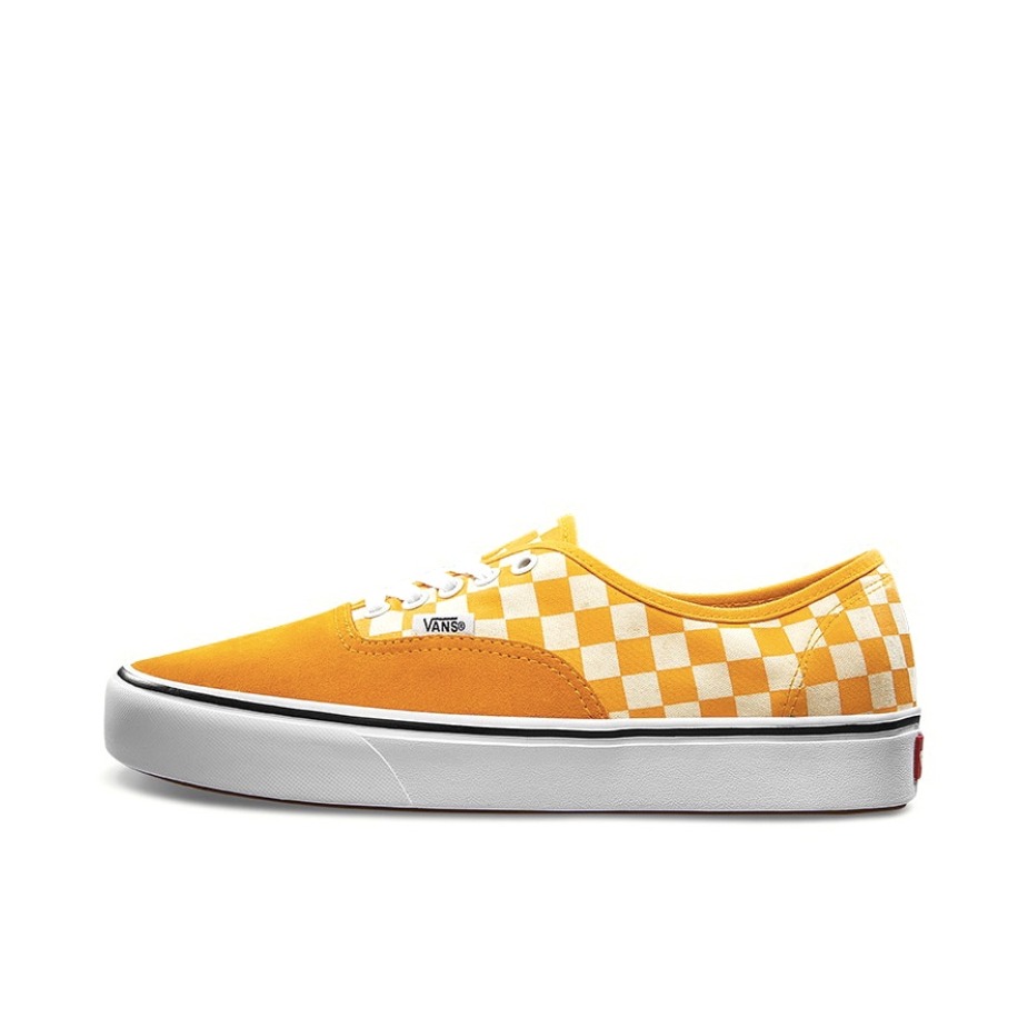 推荐商品：Vans/范斯 Authentic 潮流休闲 轻便舒适 防滑耐磨 百搭运动 复古 板鞋 Checker/Zinna ComfyCush/黄色棋盘格