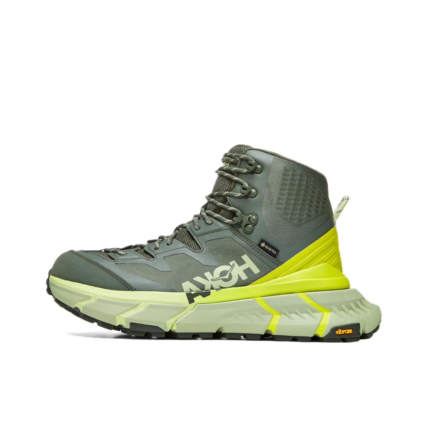 推荐商品：HOKA ONE ONE Tennine 防滑耐磨 防水 织物 户外登山 徒步鞋 绿色