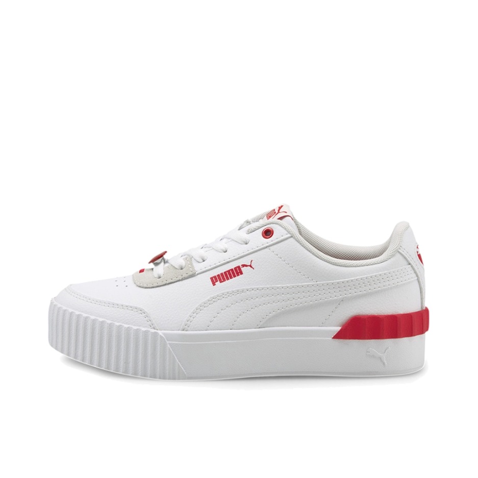 推荐商品：Puma/彪马 Carina Lift 板鞋 时尚潮流休闲百搭防滑耐磨轻便透气增高运动厚底复古 白色/红色