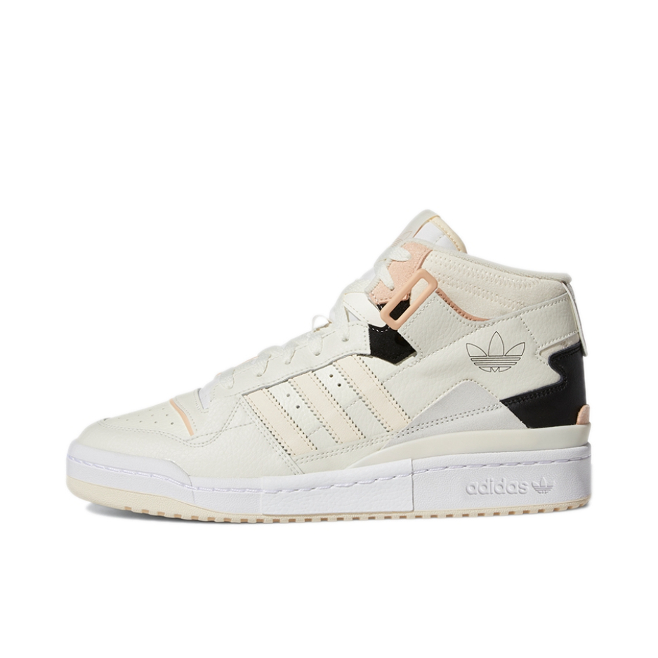 推荐商品：adidas Originals Forum Exhibit 板鞋 街头经典拼接耐磨防滑复古包裹性 米白/黑色