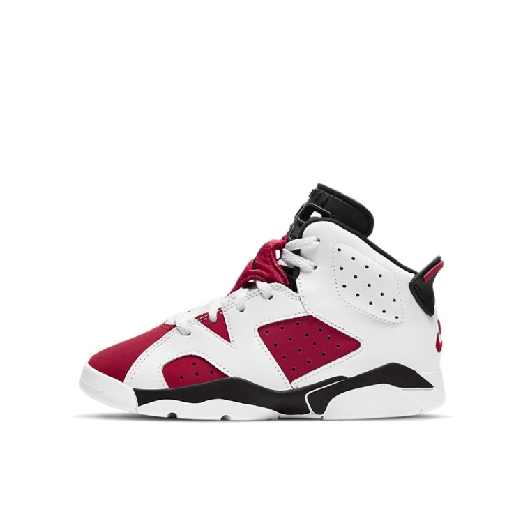 推荐商品：Air Jordan 6 防踢 平底 防滑耐磨 舒适轻便 复古百搭 减震 回弹 透气 运动鞋儿童 小童/胭脂红